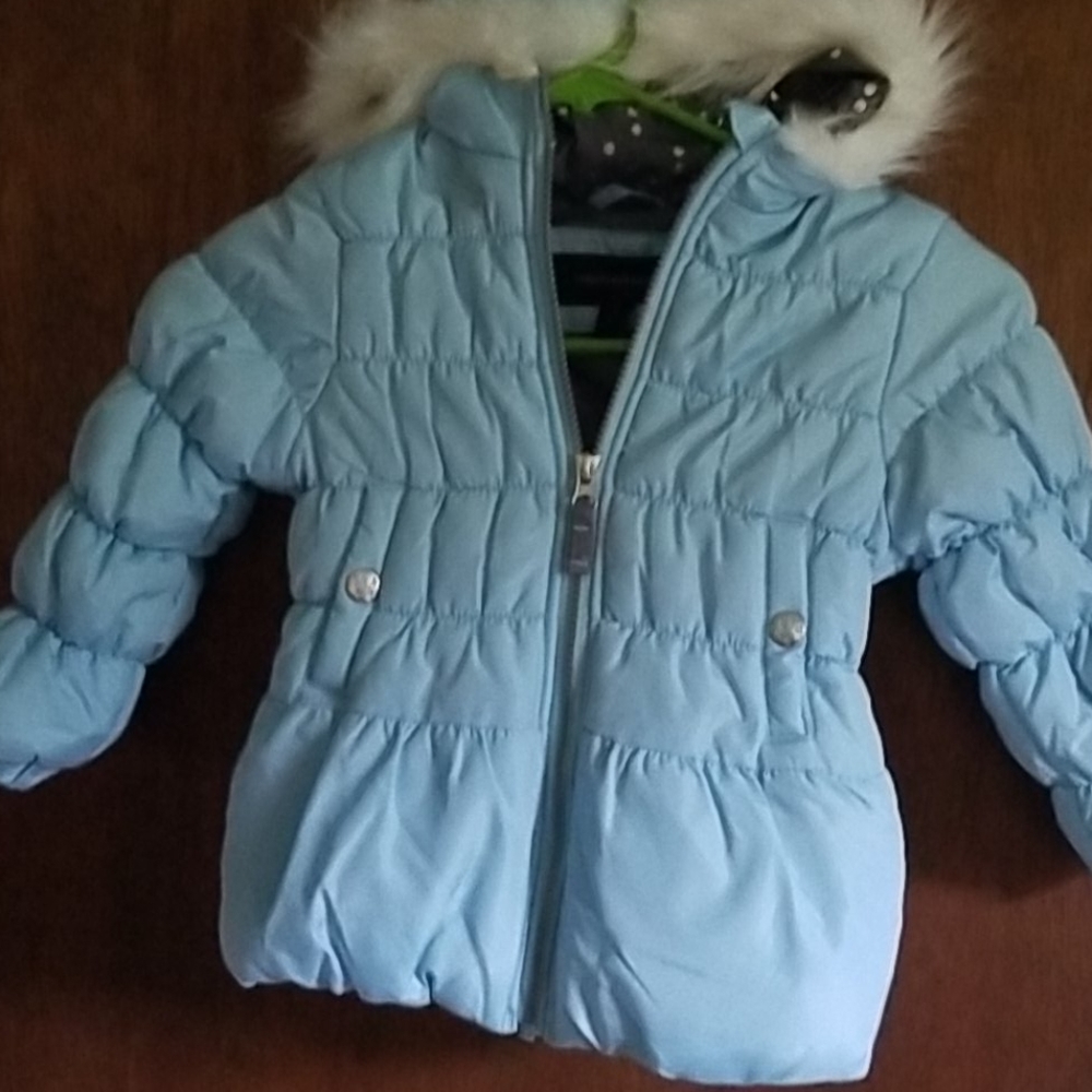Hooded Weather Tamer Toddler Coat Light blue.